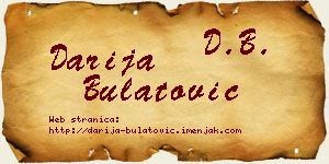Darija Bulatović vizit kartica